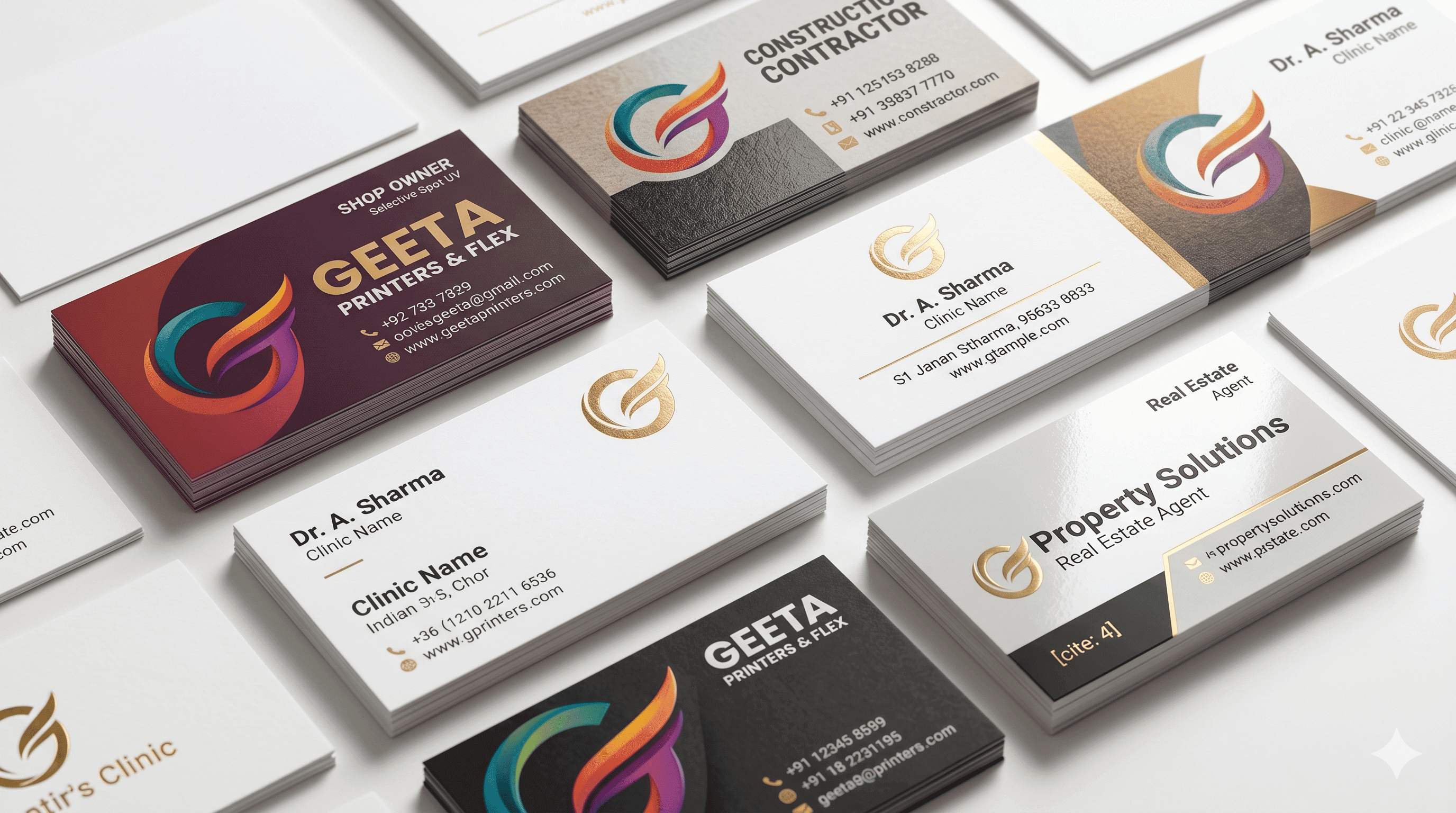 Die-cut visiting cards